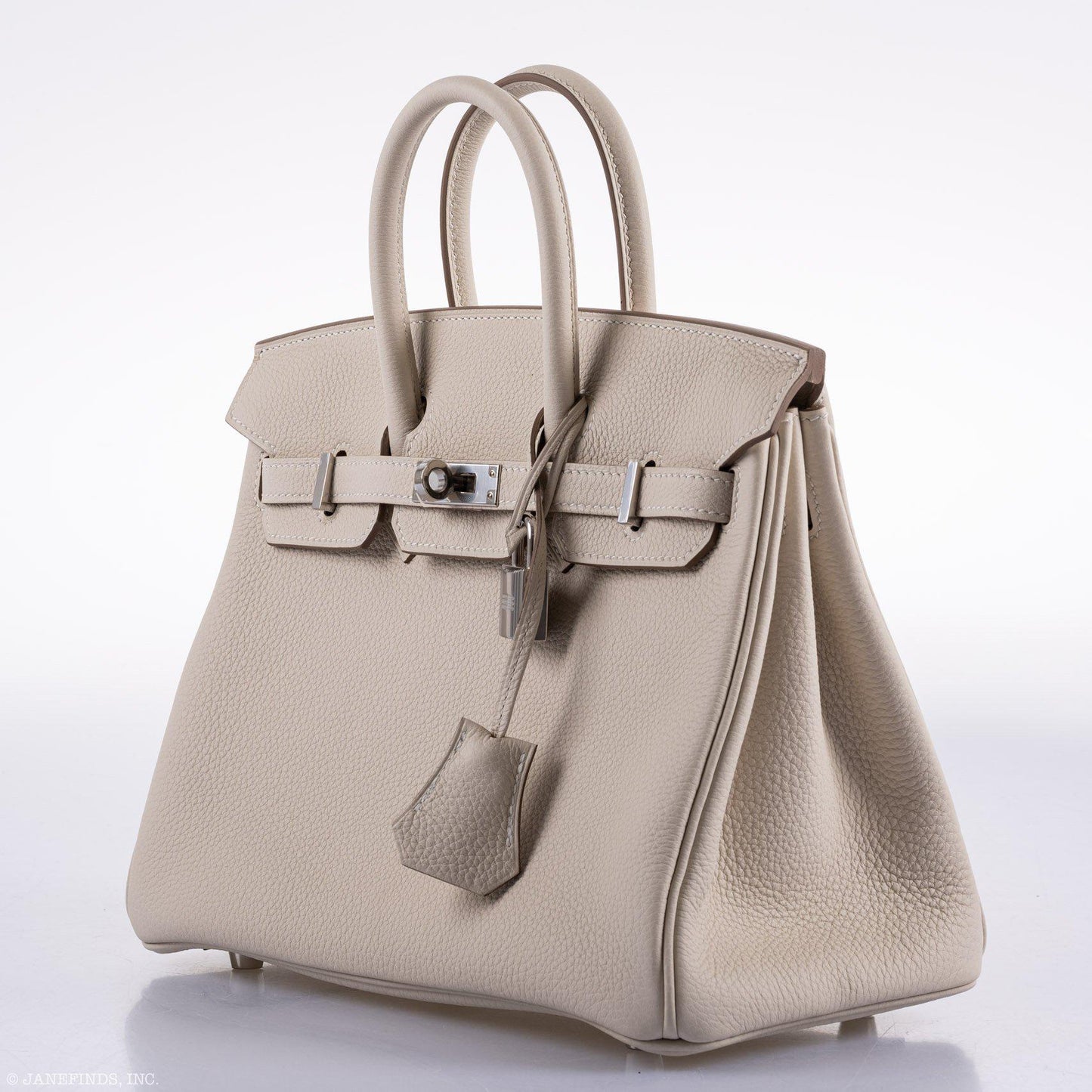 Hermes Birkin 25 Craie Togo Palladium Hardware - 2020, Y