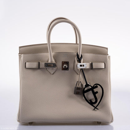 Hermes Birkin 25 Craie Togo Palladium Hardware - 2020, Y