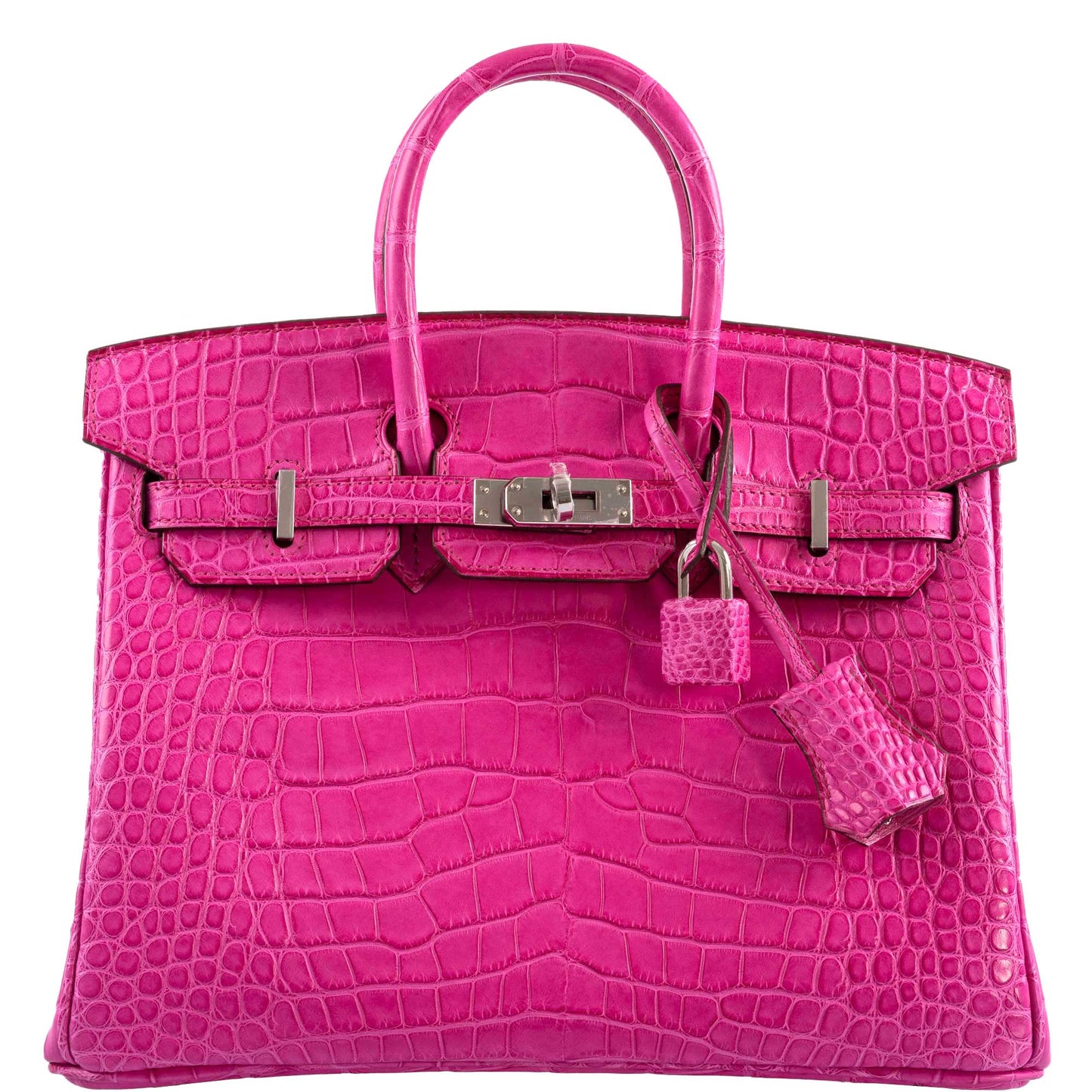 Hermes Birkin 25 Rose Shocking Matte Alligator Palladium Hardware- 2020,Y