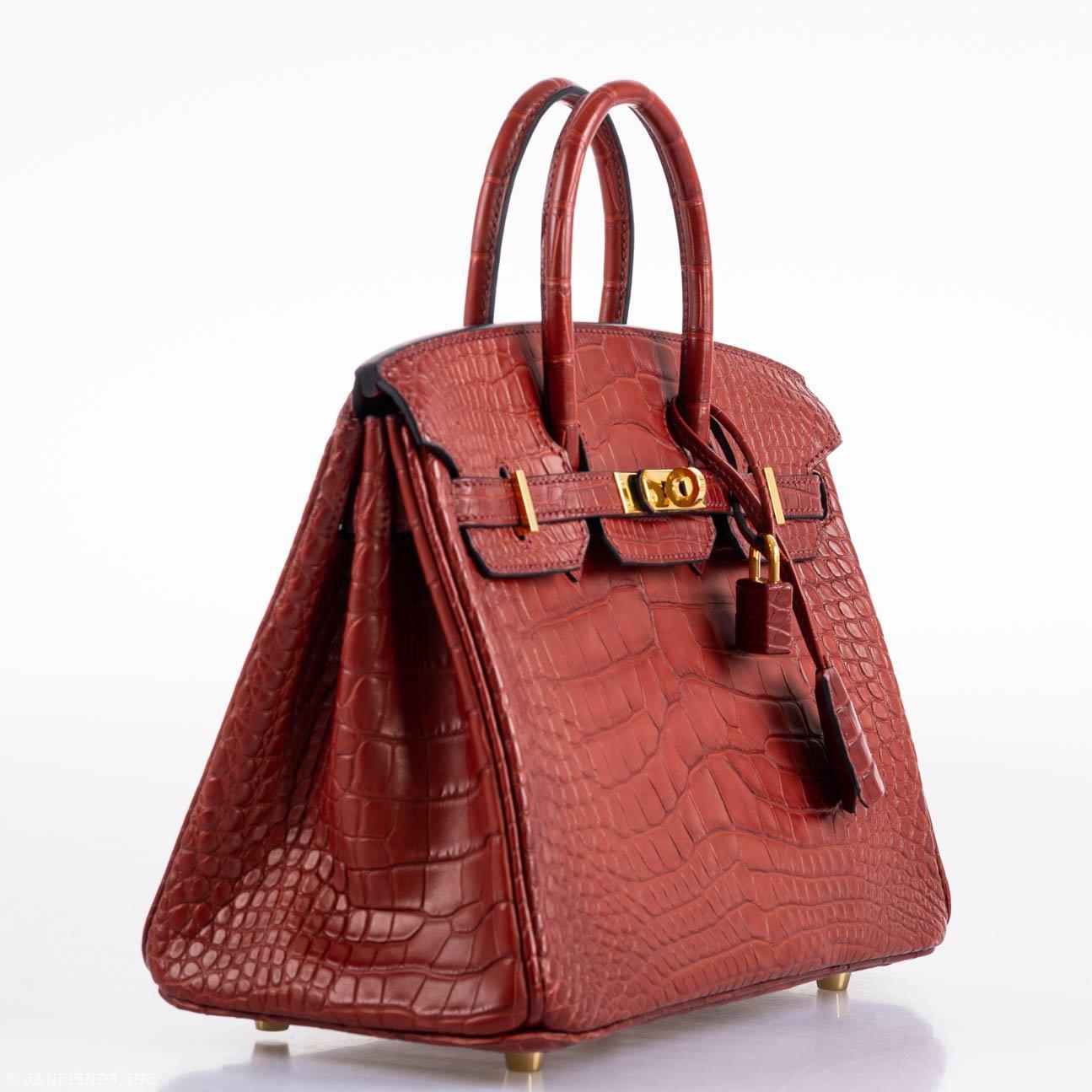 Hermes Birkin 25 Rouge H Verso Orange Alligator Gold Hardware