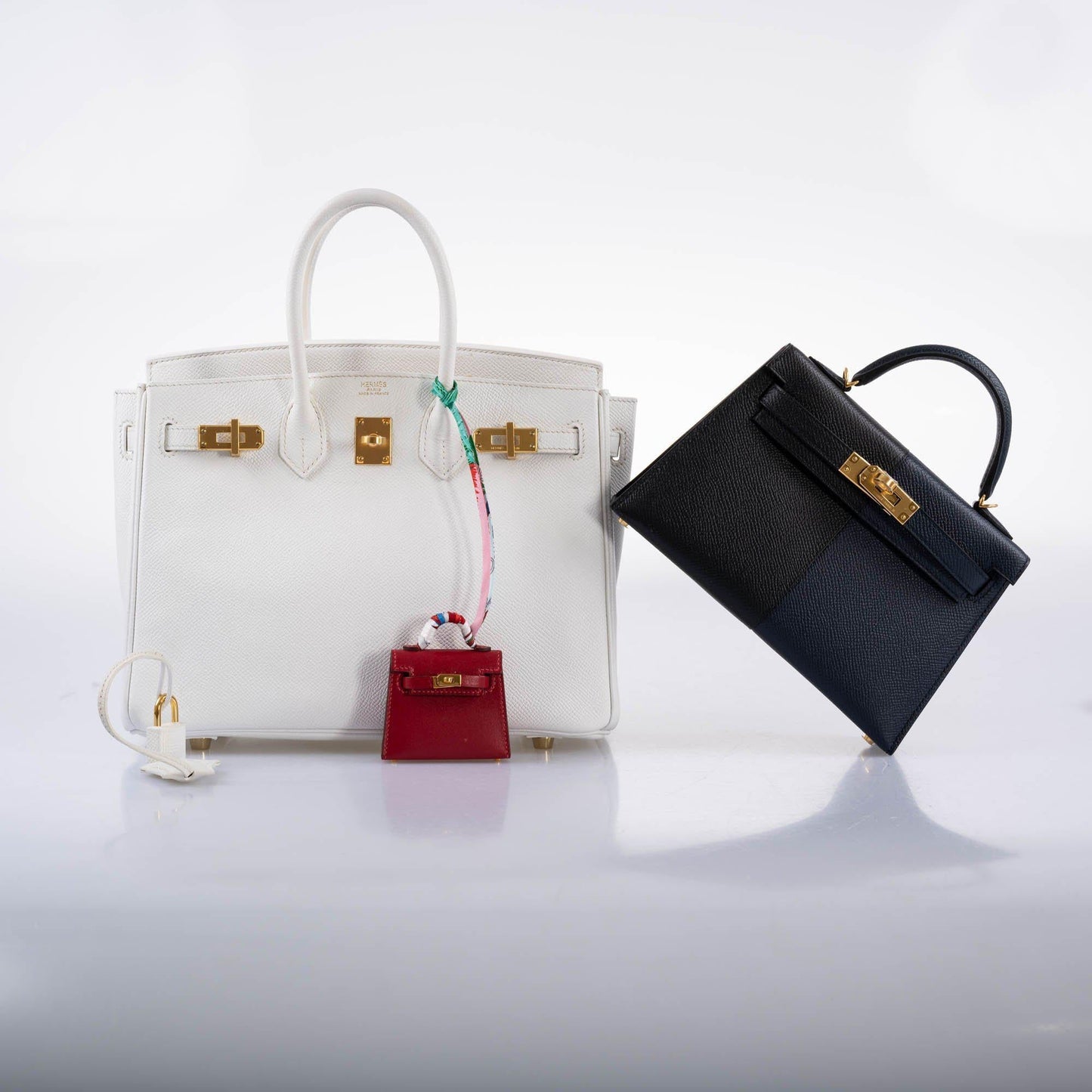 Hermes Birkin 25 White Epsom with Gold Hardware - 2008, L Square