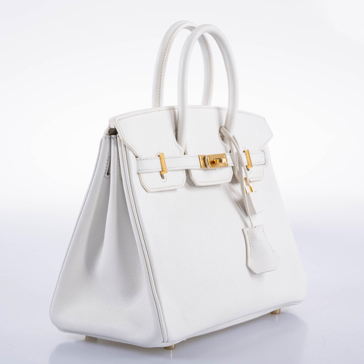 Hermes Birkin 25 White Epsom with Gold Hardware - 2008, L Square