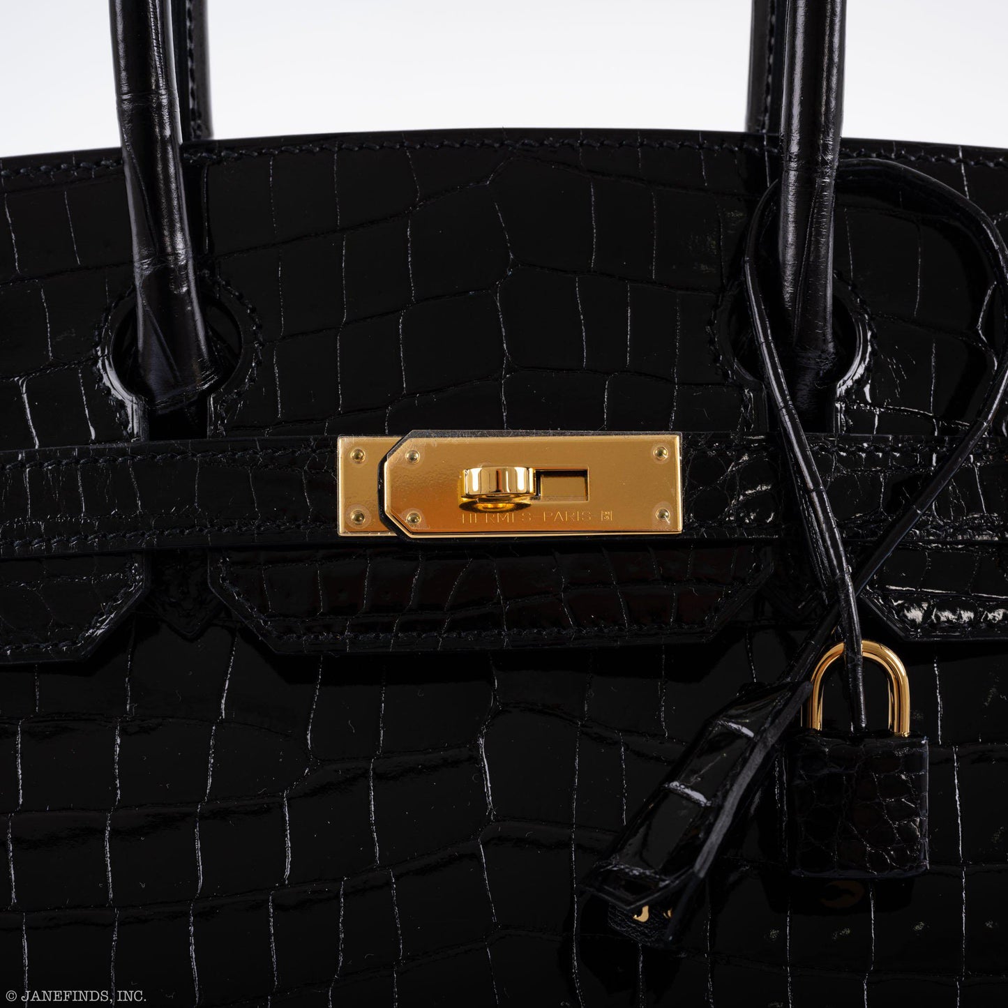 Hermes Birkin 30 Black Nilo Crocodile Gold Hardware - 2019, D