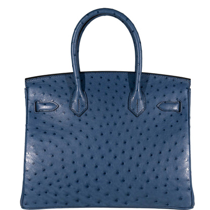 Hermes Birkin 30 Blue Roi Ostrich Gold Hardware - 2021, Z