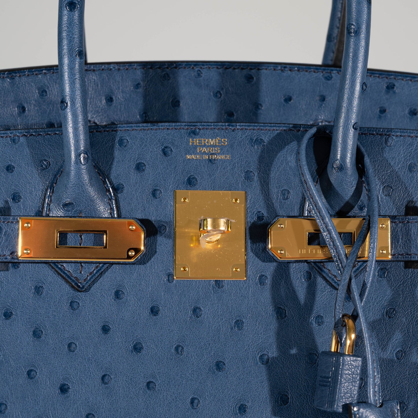 Hermes Birkin 30 Blue Roi Ostrich Gold Hardware - 2021, Z