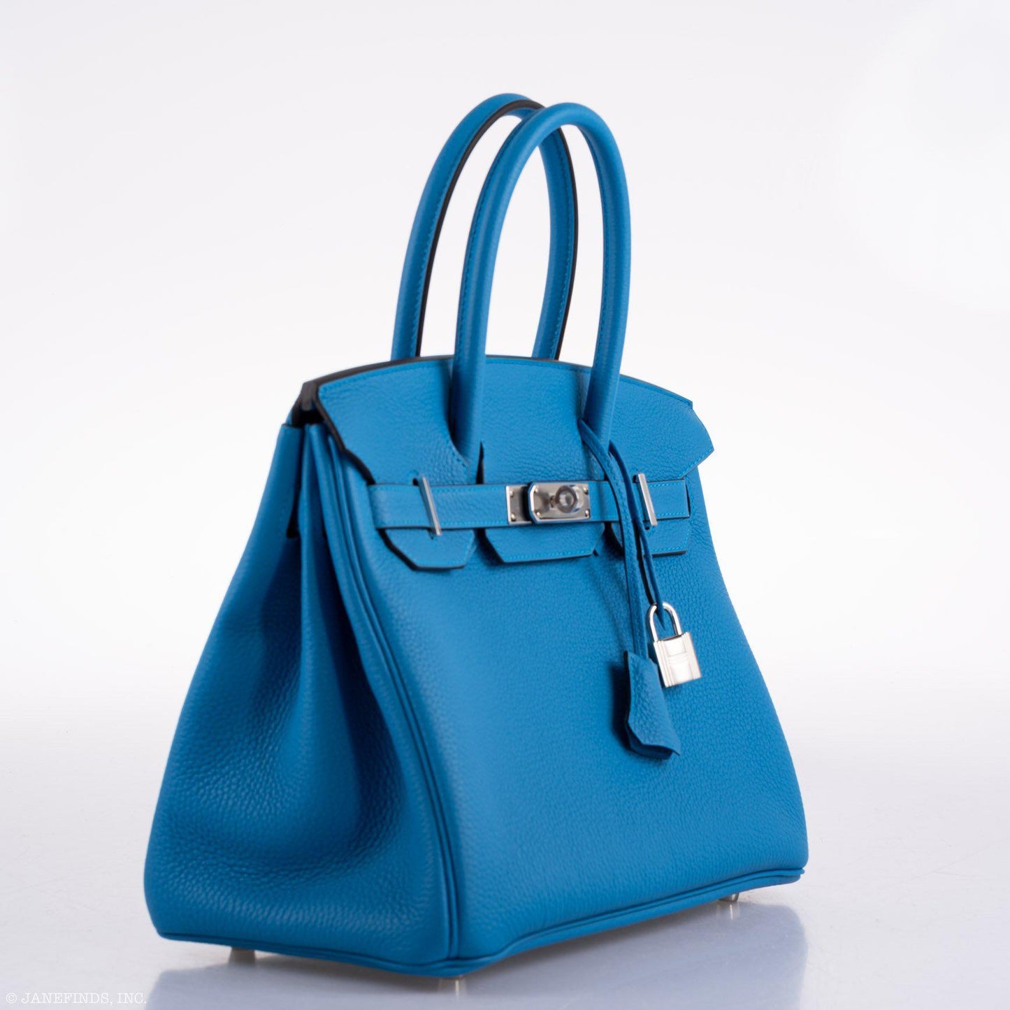 Hermes Birkin 30 Blue Zanzibar Togo with Palladium Hardware - 2020, Y