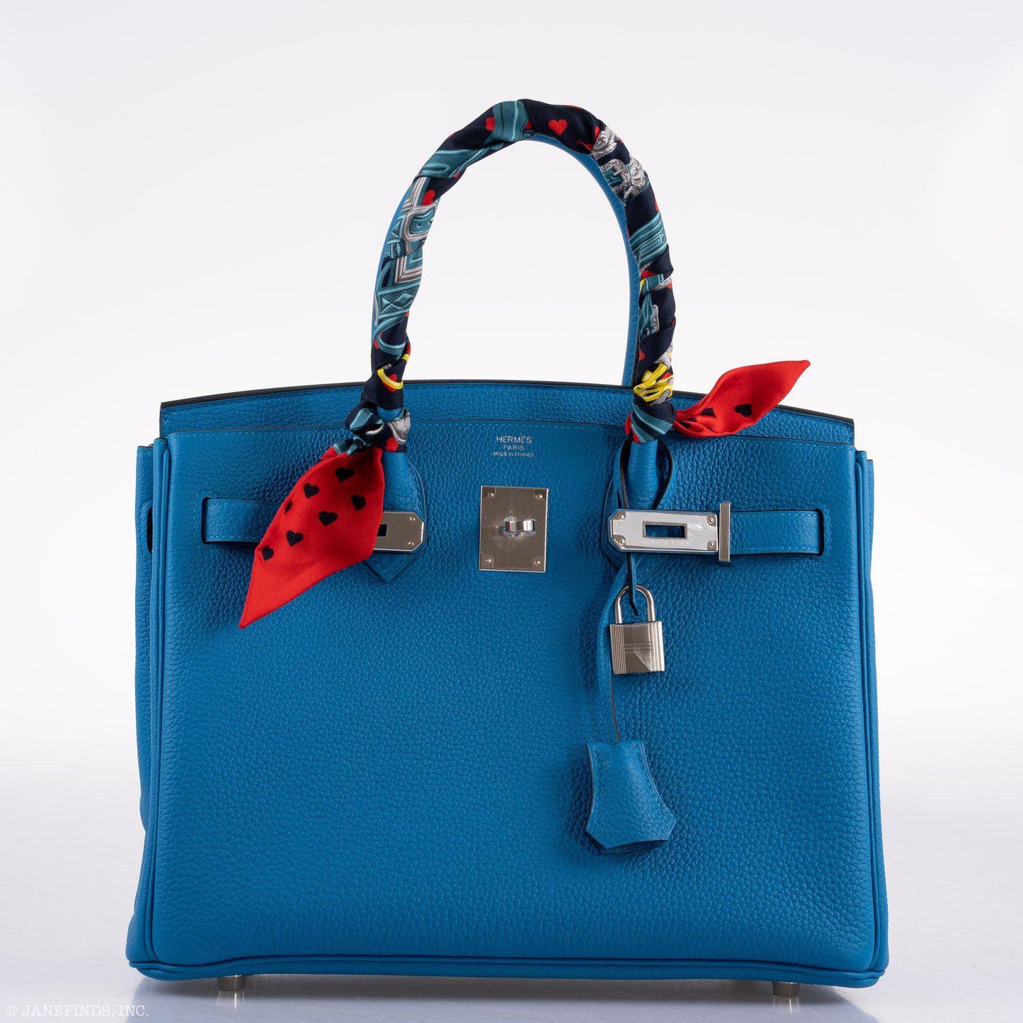 Hermes Birkin 30 Blue Zanzibar Togo with Palladium Hardware - 2020, Y