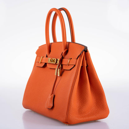 Hermes Birkin 30 Feu Togo Gold Hardware - 2020, Y