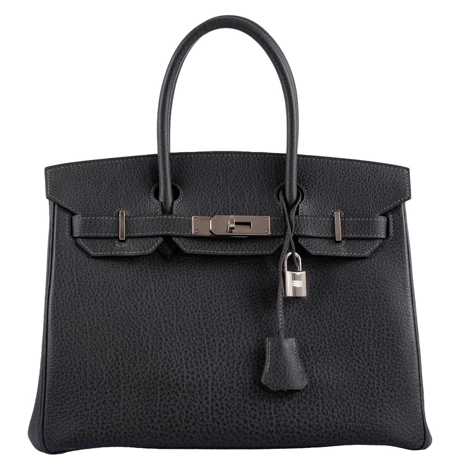 Hermes Birkin 30 Graphite Buffalo with Palladium Hardware - 2005, I Square