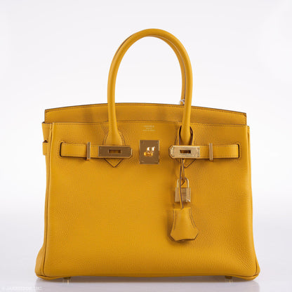 Hermes Birkin 30 Jaune Ambre Togo Gold Hardware - 2018, C