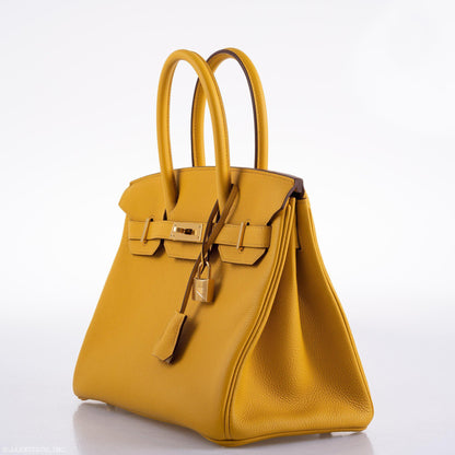 Hermes Birkin 30 Jaune Ambre Togo Gold Hardware - 2018, C