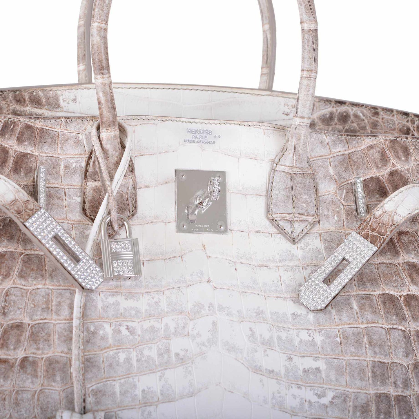 Hermes Birkin 30 Matte Himalayan Niloticus Crocodile with Diamonds & White Gold Hardware