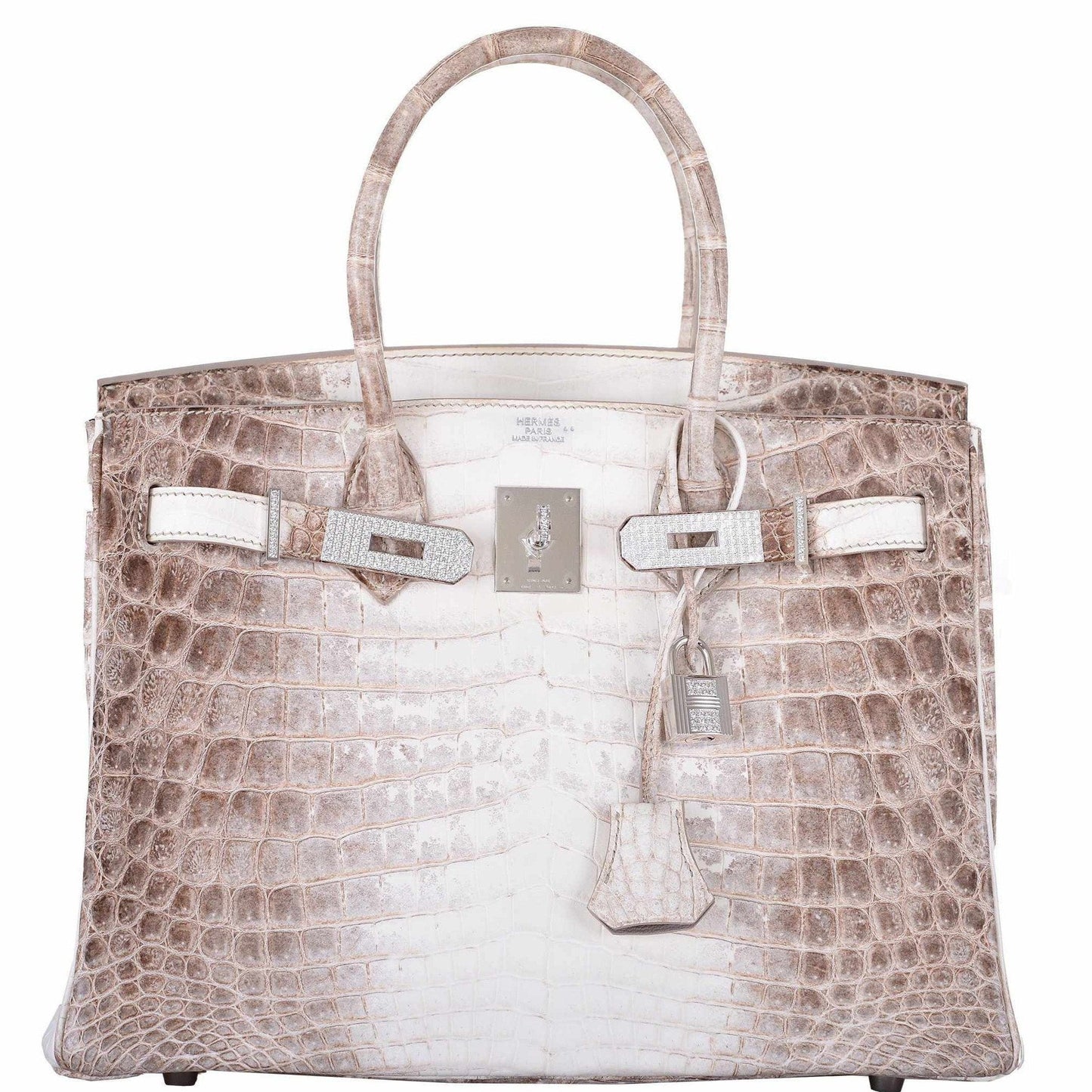 Hermes Birkin 30 Matte Himalayan Niloticus Crocodile with Diamonds & White Gold Hardware