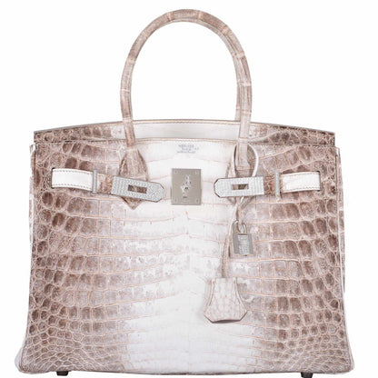 Hermes Birkin 30 Matte Himalayan Niloticus Crocodile with Diamonds & White Gold Hardware