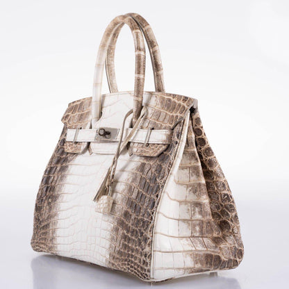 Hermes Birkin 30 Matte Himalayan Niloticus Crocodile Palladium Hardware - 2010, N Square