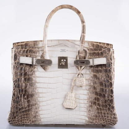 Hermes Birkin 30 Matte Himalayan Niloticus Crocodile Palladium Hardware - 2010, N Square