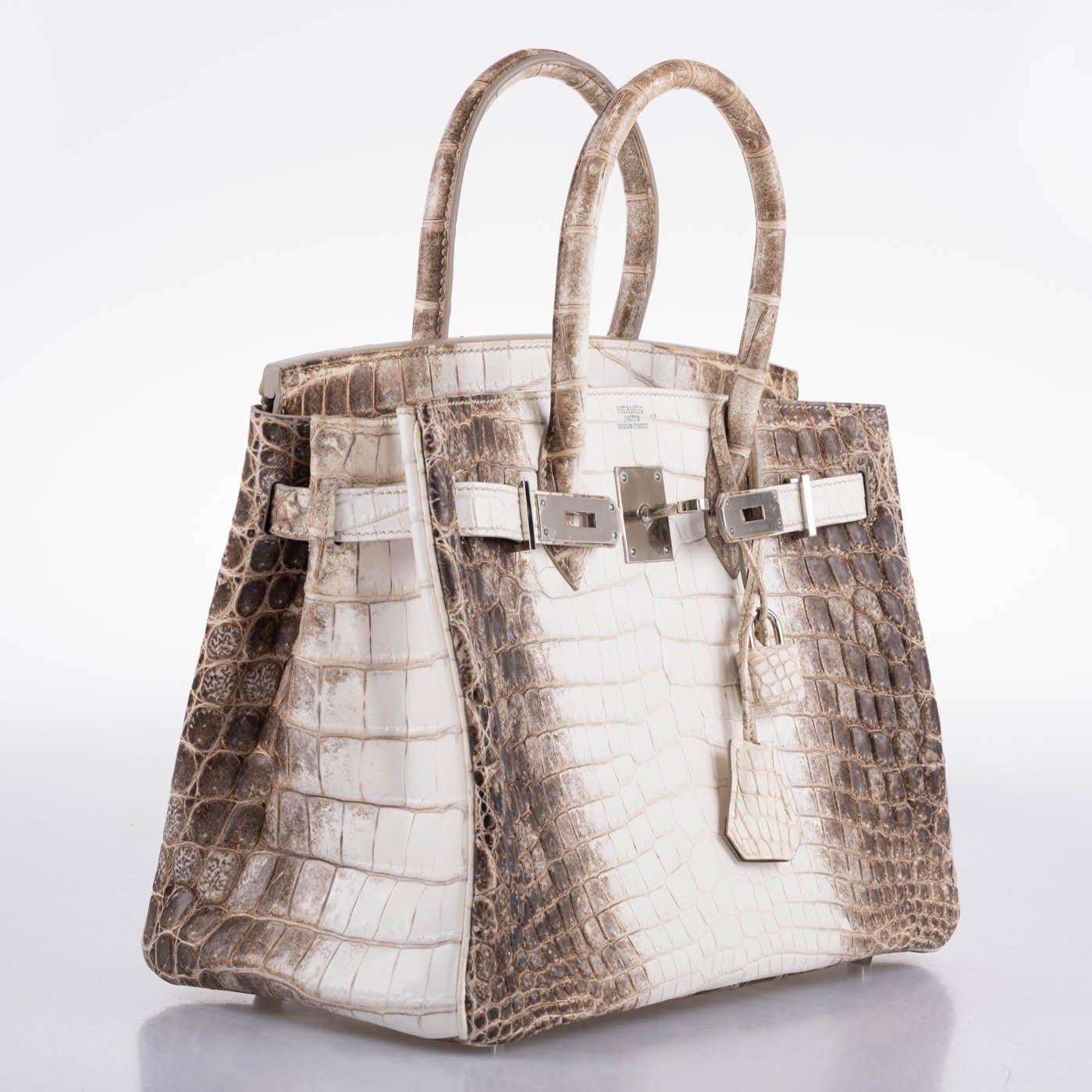 Hermes Birkin 30 Matte Himalayan Niloticus Crocodile Palladium Hardware - 2010, N Square