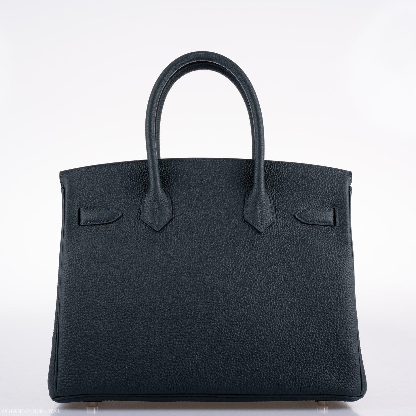 Hermes Birkin 30 Officier Vert Cyprès Togo & Bleu Zellige Stripe & Lining Palladium Hardware - 2018, C