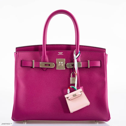 Hermes Birkin 30 Rose Pourpre Epsom with Palladium Hardware - 2018, C