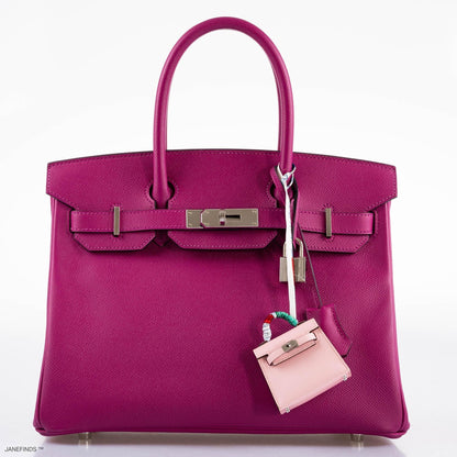 Hermes Birkin 30 Rose Pourpre Epsom with Palladium Hardware - 2018, C