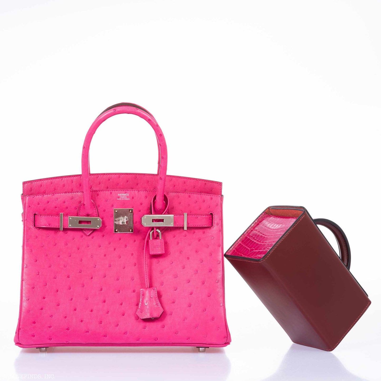 Hermes Birkin 30 Rose Tyrien Ostrich Palladium Hardware - 2020, Y