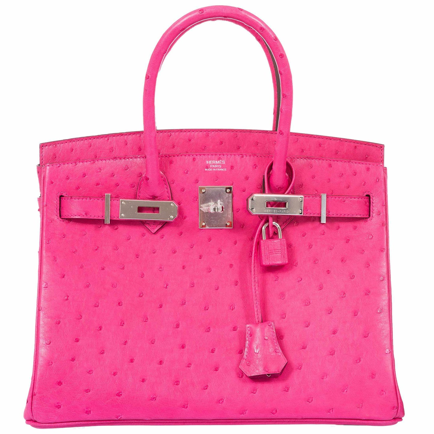 Hermes Birkin 30 Rose Tyrien Ostrich Palladium Hardware - 2020, Y