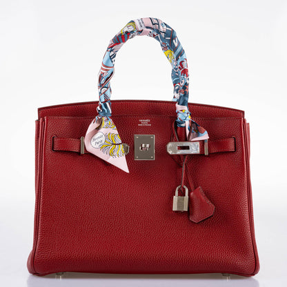 Hermes Birkin 30 Rouge Garance Togo with Palladium Hardware - 2007, K Square