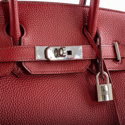 Hermes Birkin 30 Rouge Garance Togo with Palladium Hardware - 2007, K Square