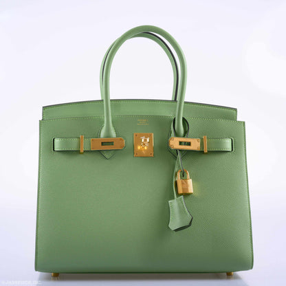 Hermes Birkin 30 Sellier Vert Criquet Madame Grain Gold Hardware - 2020, Y