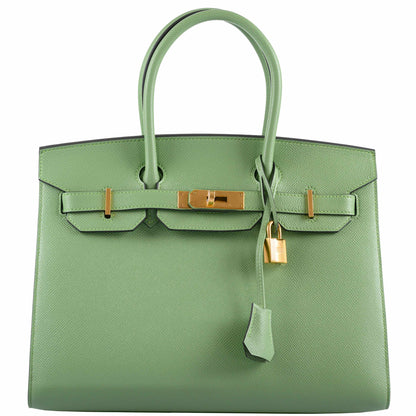 Hermes Birkin 30 Sellier Vert Criquet Madame Grain Gold Hardware - 2020, Y