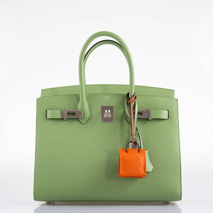 Hermes Birkin 30 Sellier Vert Criquet Madame Grain Palladium Hardware - 2020, Y