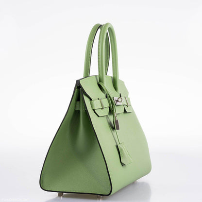 Hermes Birkin 30 Sellier Vert Criquet Madame Grain Palladium Hardware - 2020, Y