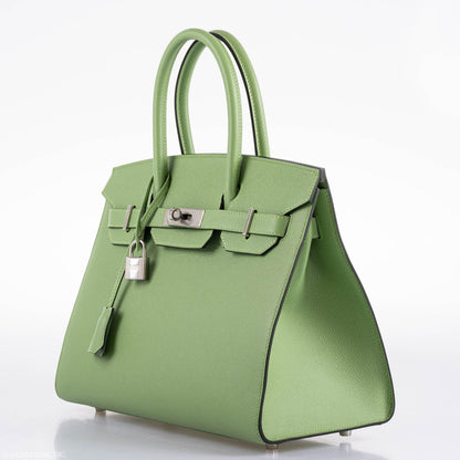 Hermes Birkin 30 Sellier Vert Criquet Madame Grain Palladium Hardware - 2020, Y