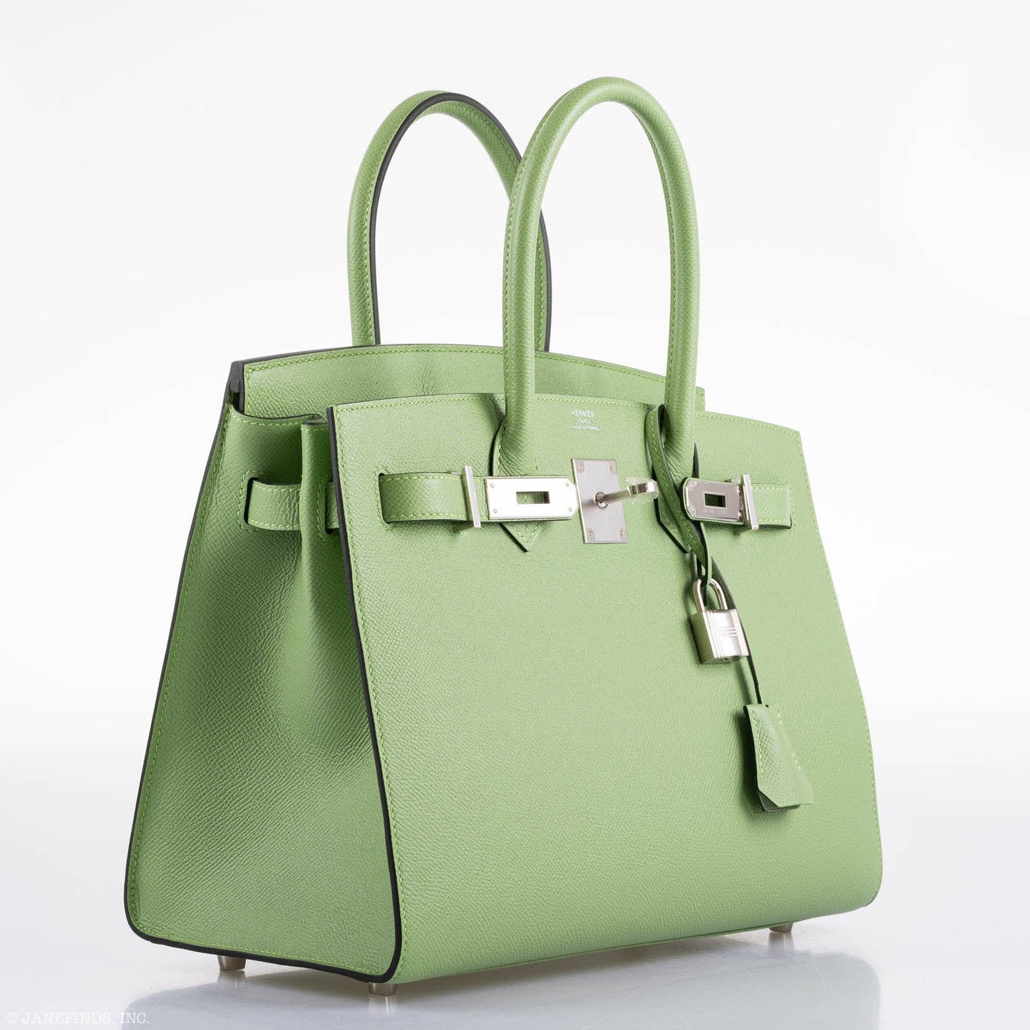 Hermes Birkin 30 Sellier Vert Criquet Madame Grain Palladium Hardware - 2020, Y