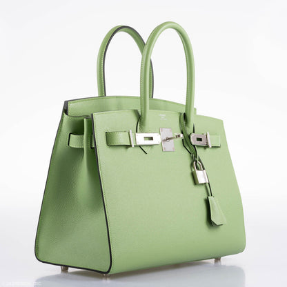 Hermes Birkin 30 Sellier Vert Criquet Madame Grain Palladium Hardware - 2020, Y