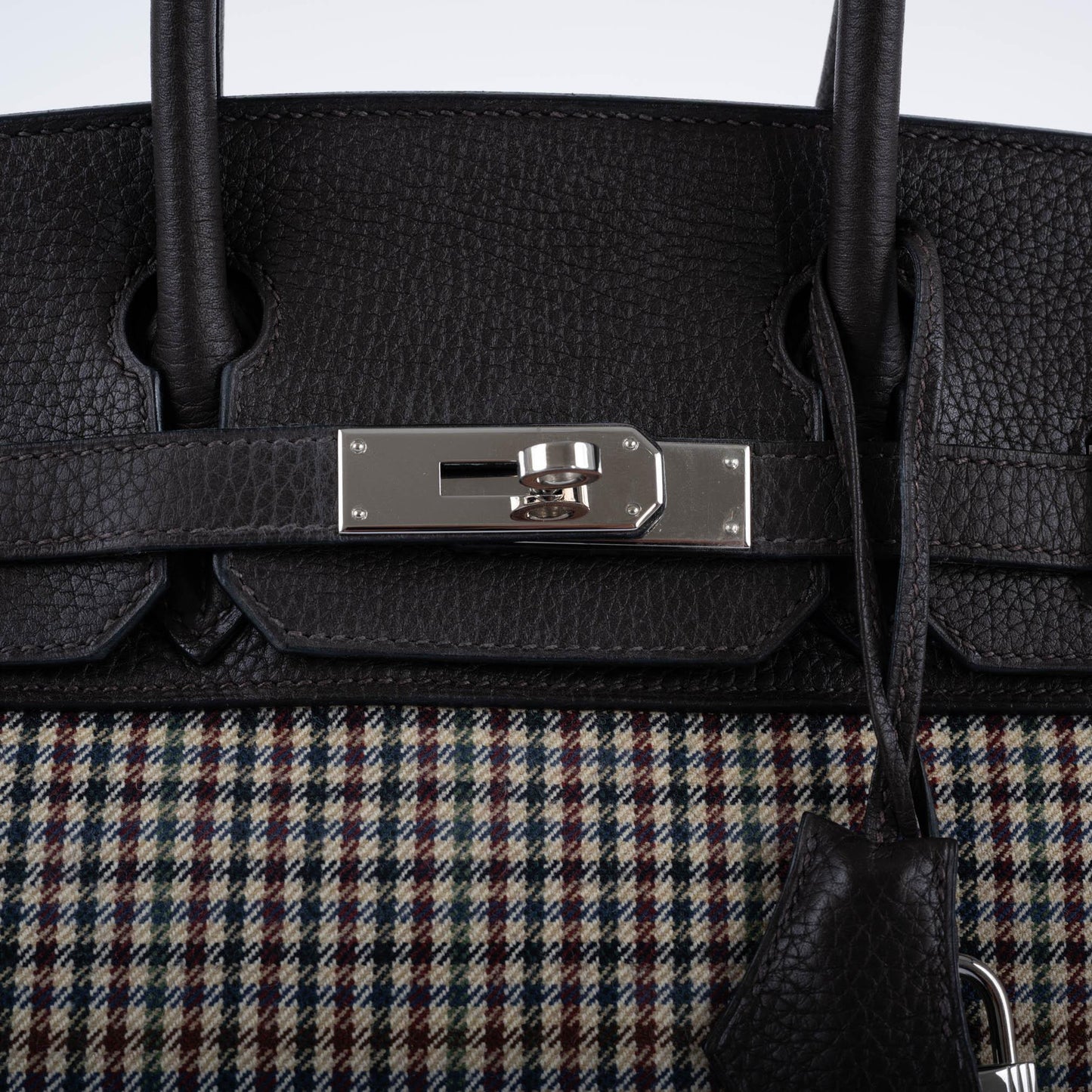 Hermes Birkin 30 Togo And Plaid Wool Lainage Palladium Hardware - 2006, J Square