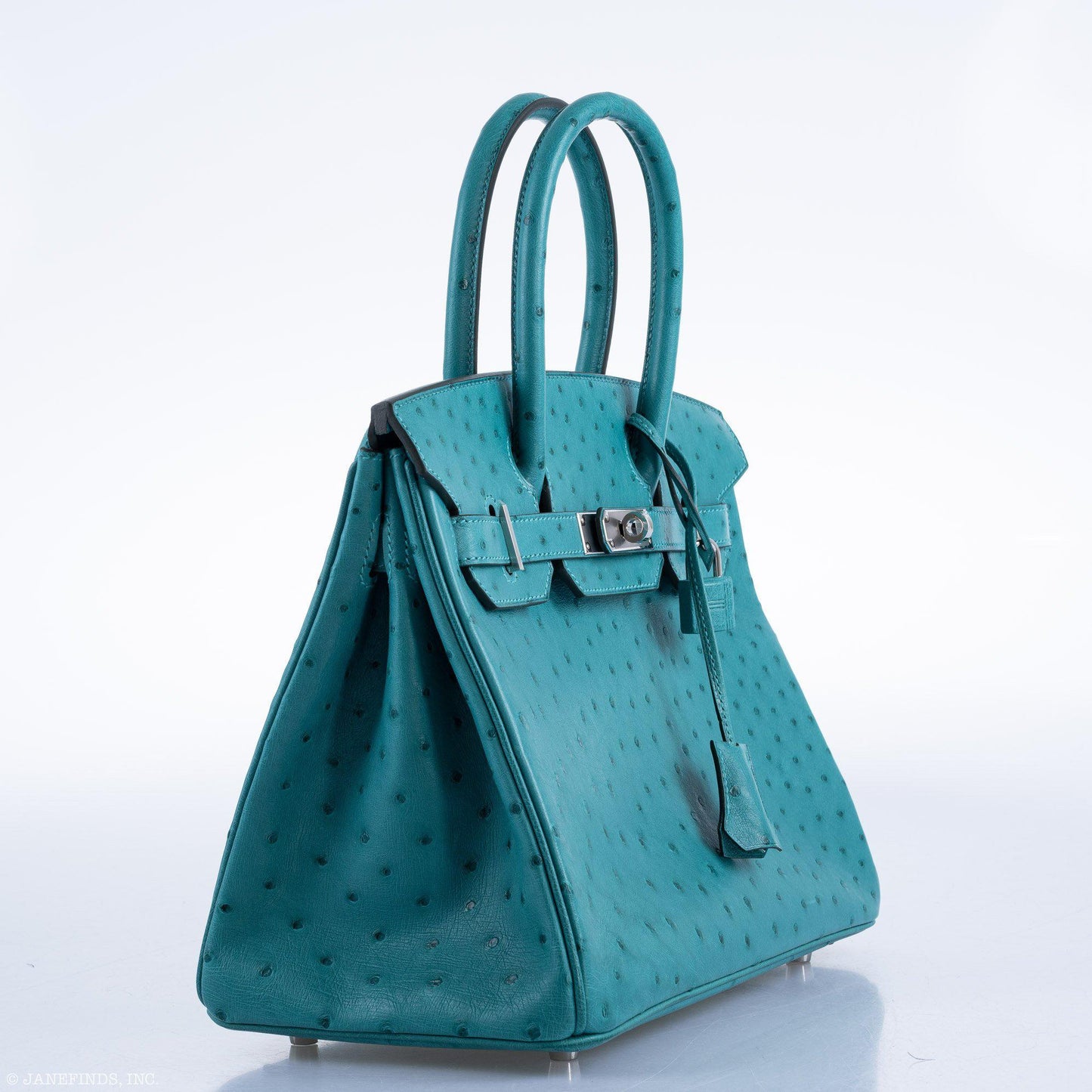 Hermes Birkin 30 Vert Verone Ostrich Palladium Hardware - 2020, Y