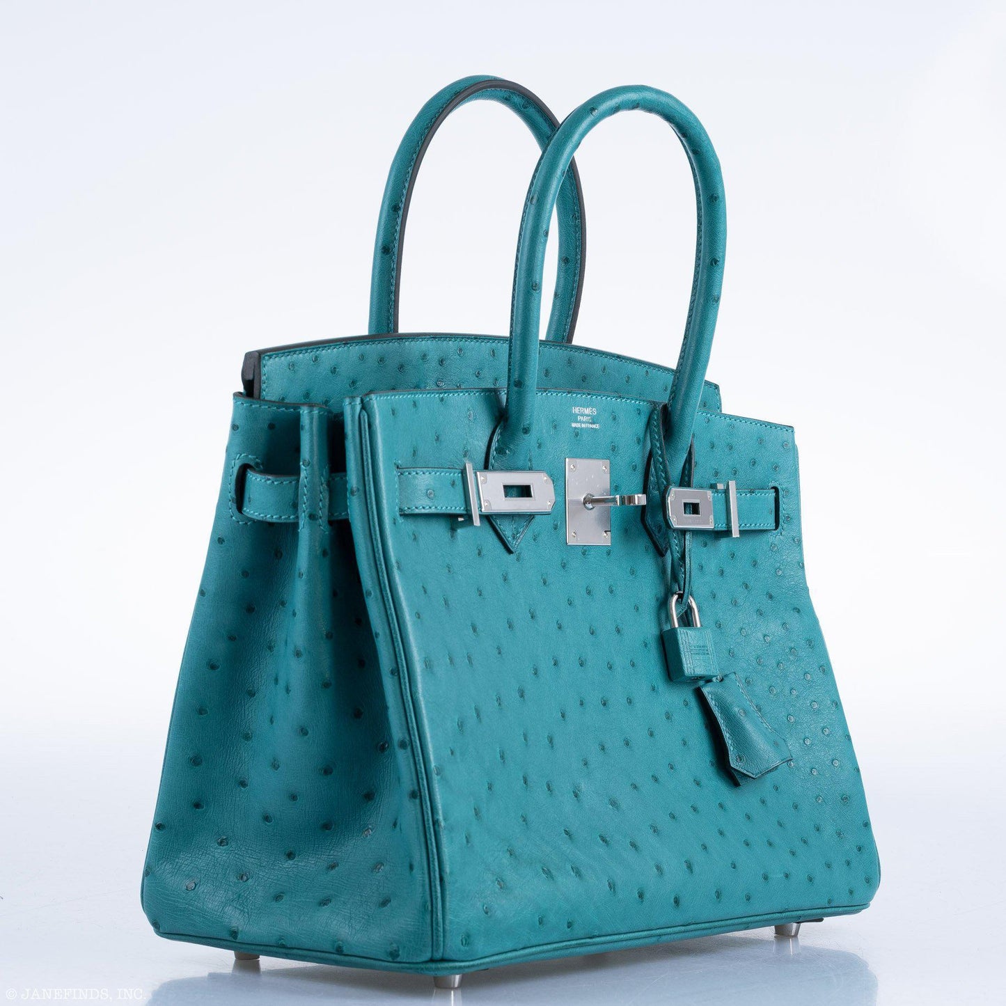 Hermes Birkin 30 Vert Verone Ostrich Palladium Hardware - 2020, Y