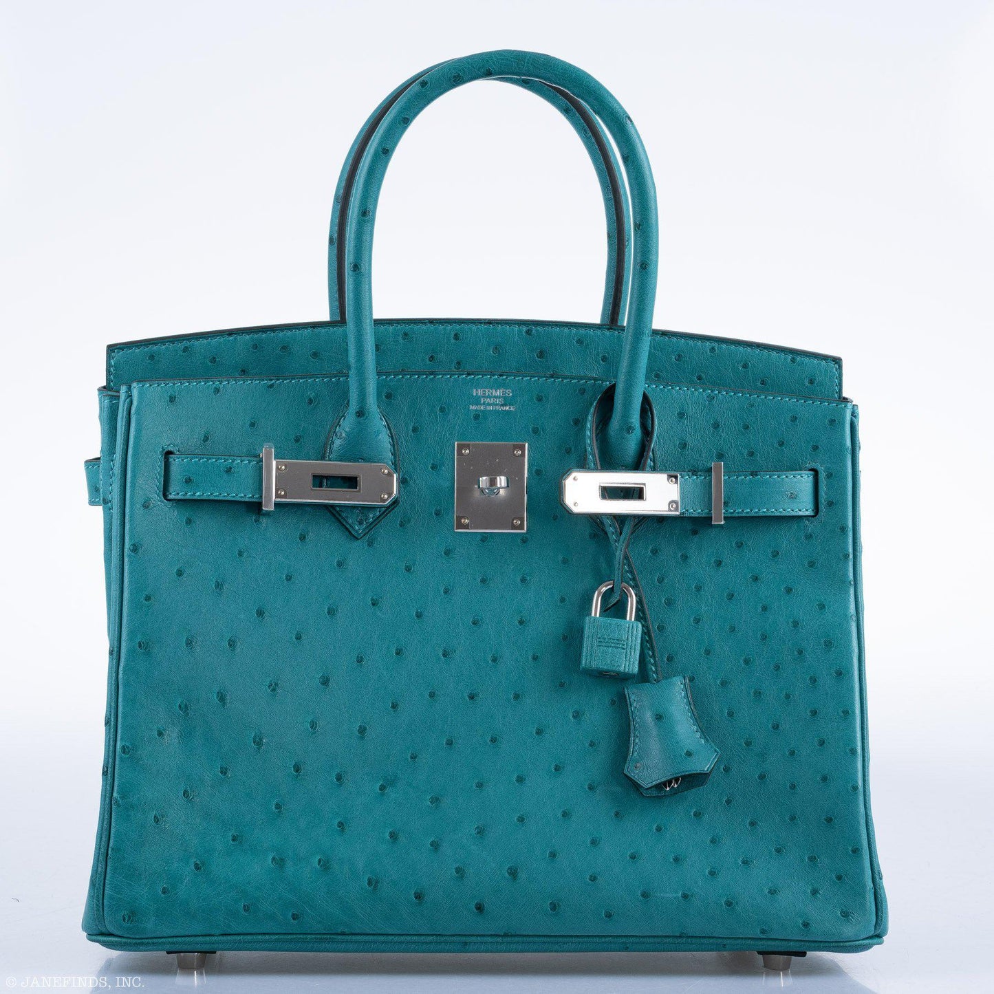 Hermes Birkin 30 Vert Verone Ostrich Palladium Hardware - 2020, Y