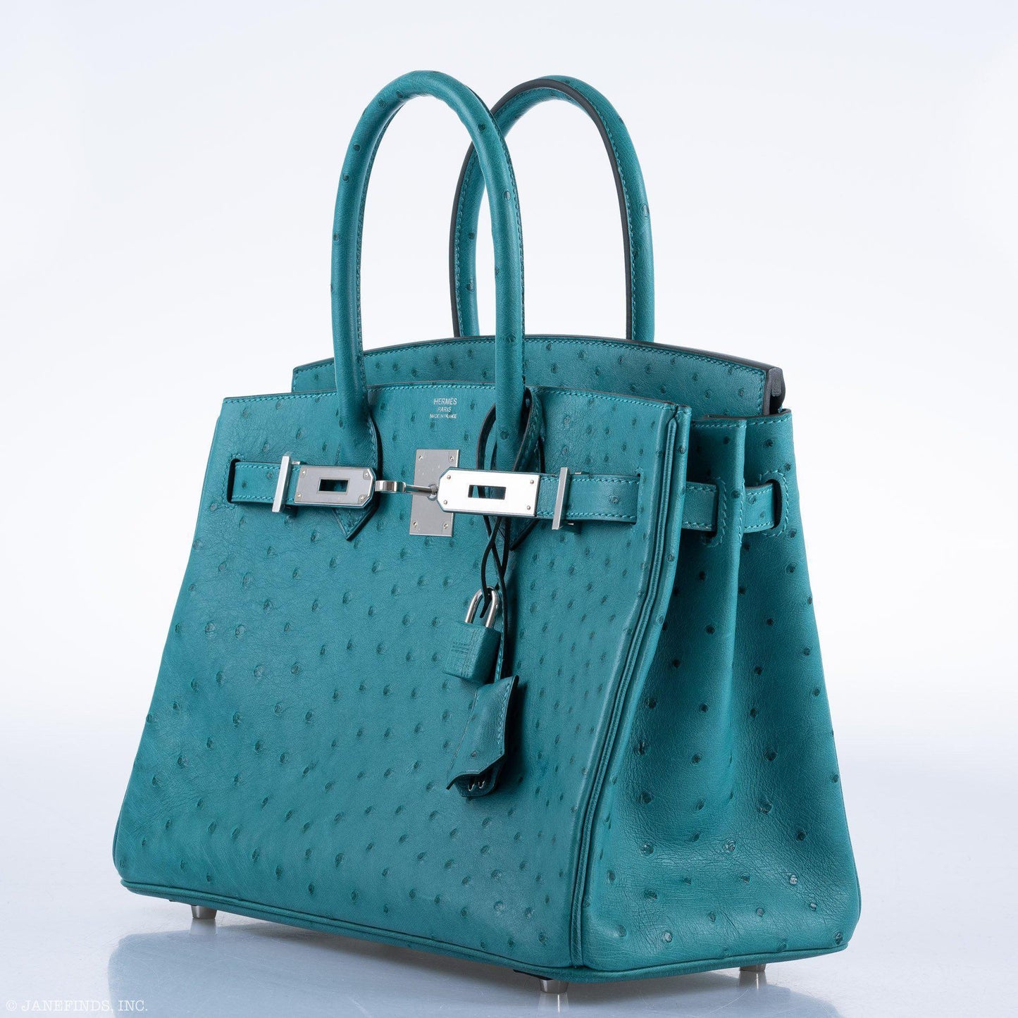 Hermes Birkin 30 Vert Verone Ostrich Palladium Hardware - 2020, Y