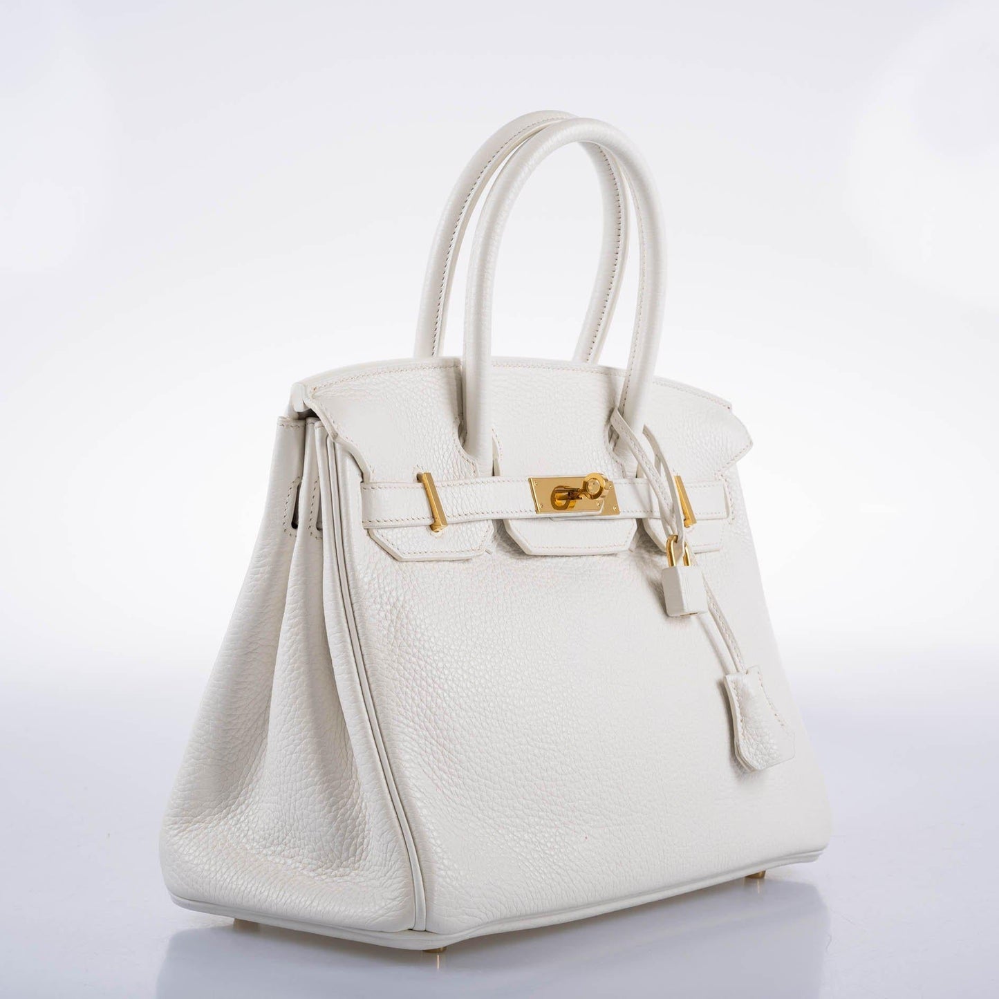 Hermes Birkin 30 White Clemence with Gold Hardware - 2016, X