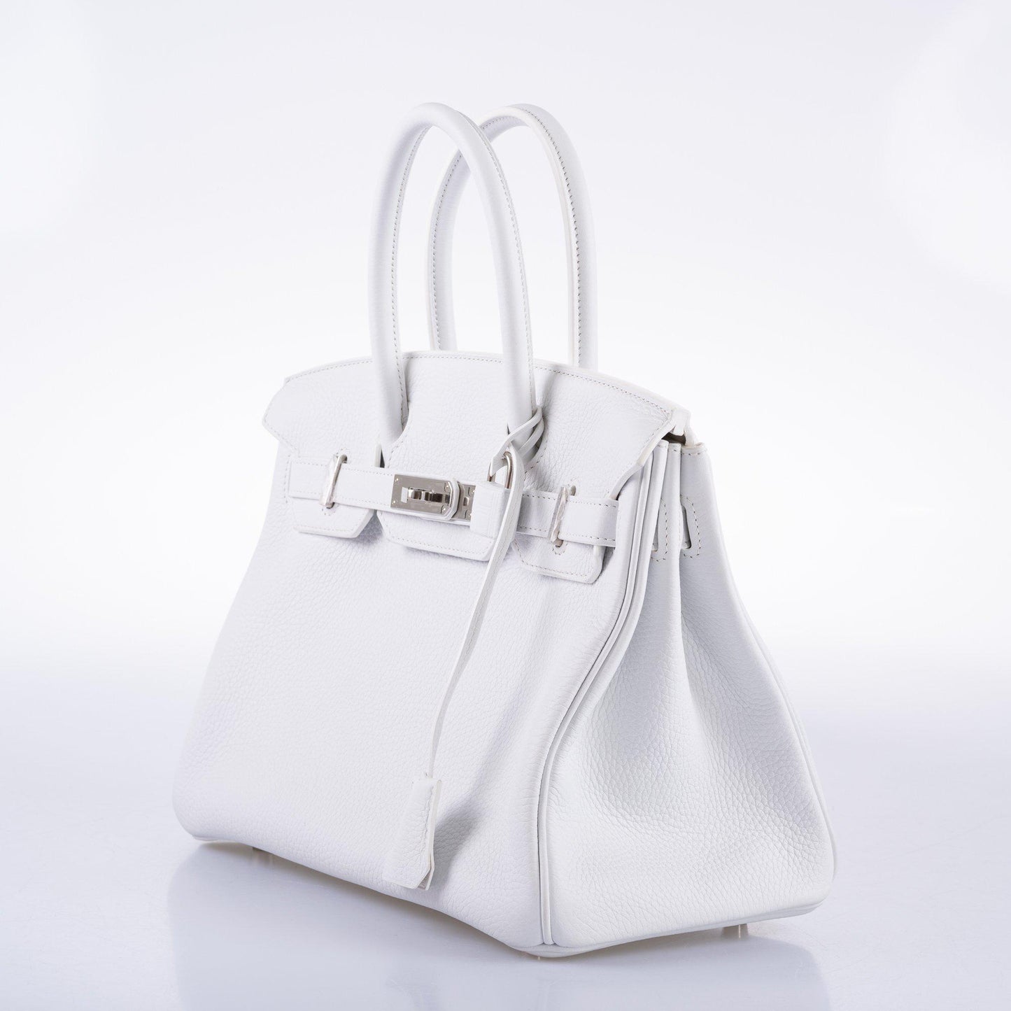 Hermes Birkin 30 White Clemence with Palladium Hardware - 2016, X