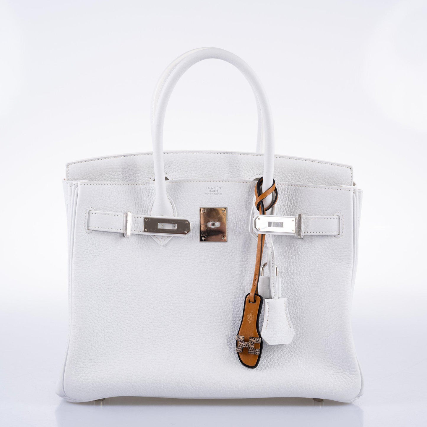 Hermes Birkin 30 White Clemence with Palladium Hardware - 2016, X