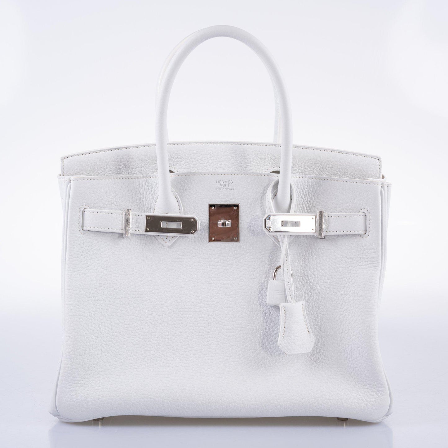 Hermes Birkin 30 White Clemence with Palladium Hardware - 2016, X