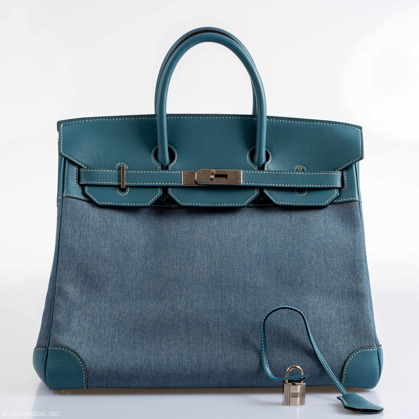 Hermes Birkin 32 HAC Denim & Blue Jean Gulliver Leather Palladium Hardware