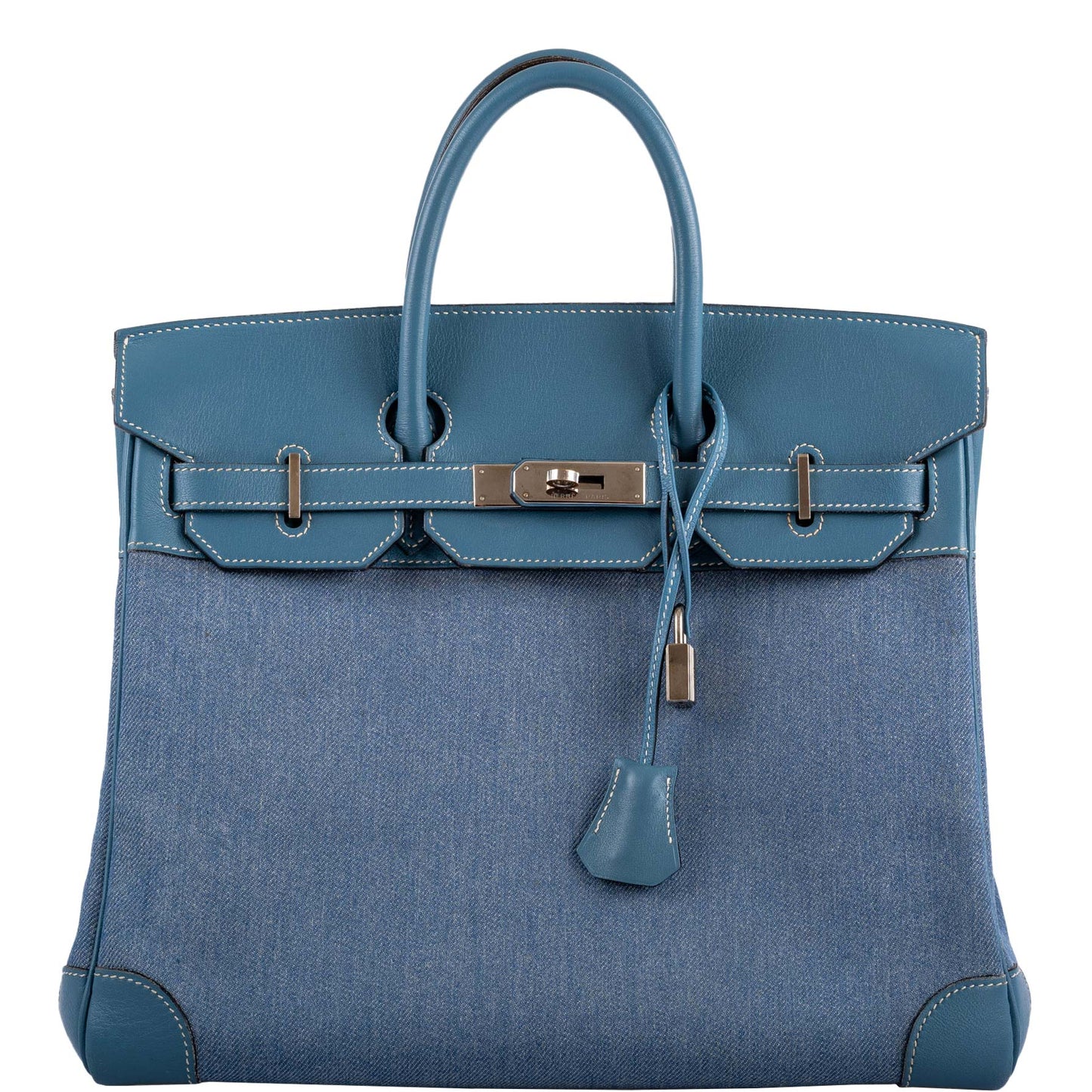 Hermes Birkin 32 HAC Denim & Blue Jean Gulliver Leather Palladium Hardware