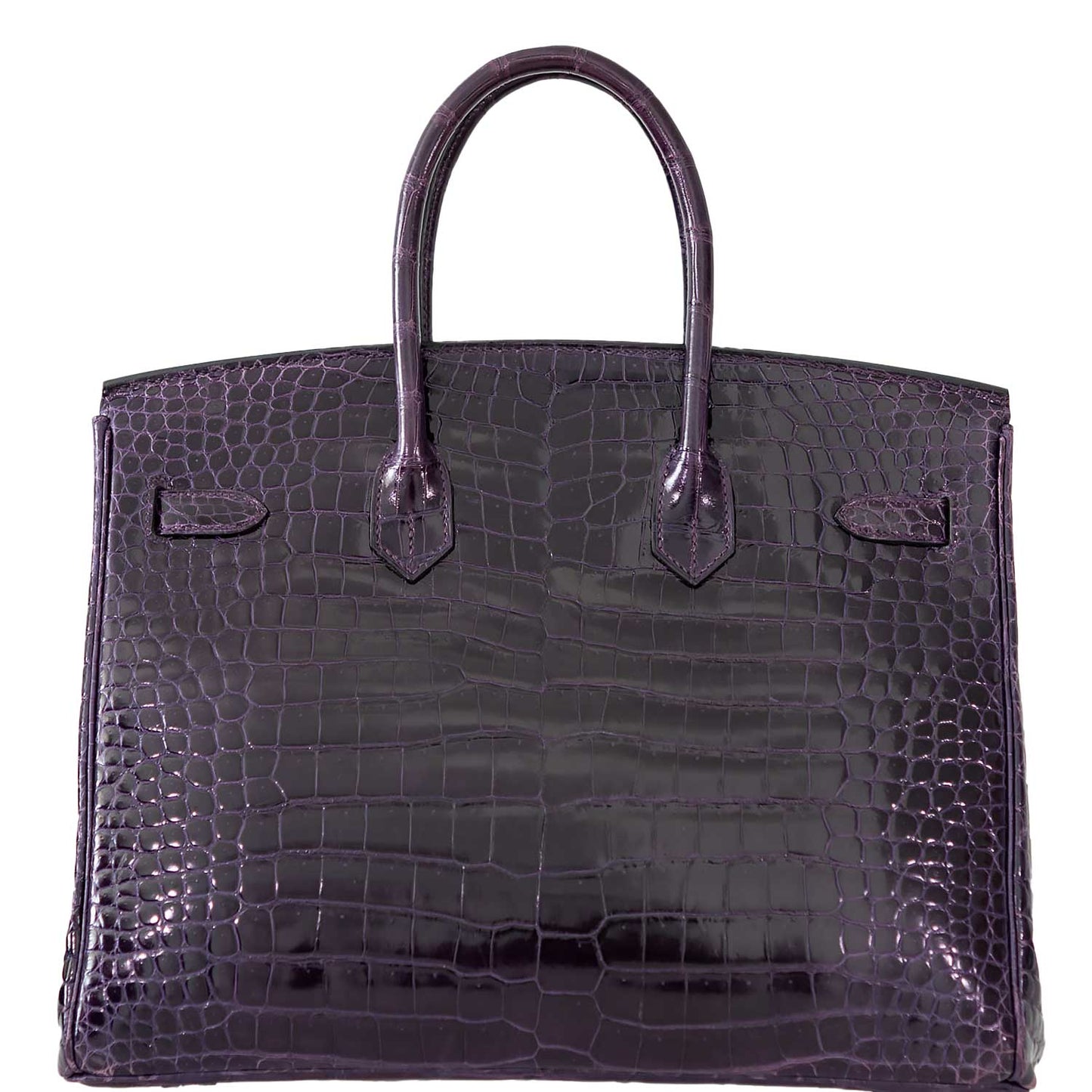 Hermes Birkin 35 Amethyst Porosus Crocodile with Palladium Hardware - 2009, M Square