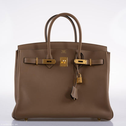 Hermes Birkin 35 Beige de Weimar Jonathan with Gold Hardware - 2020, Y