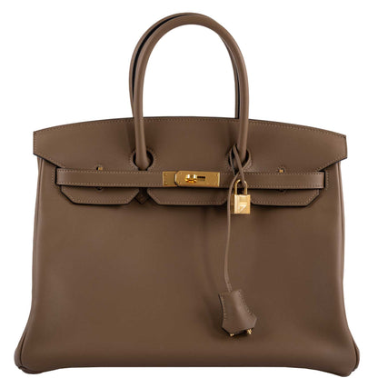 Hermes Birkin 35 Beige de Weimar Jonathan with Gold Hardware - 2020, Y