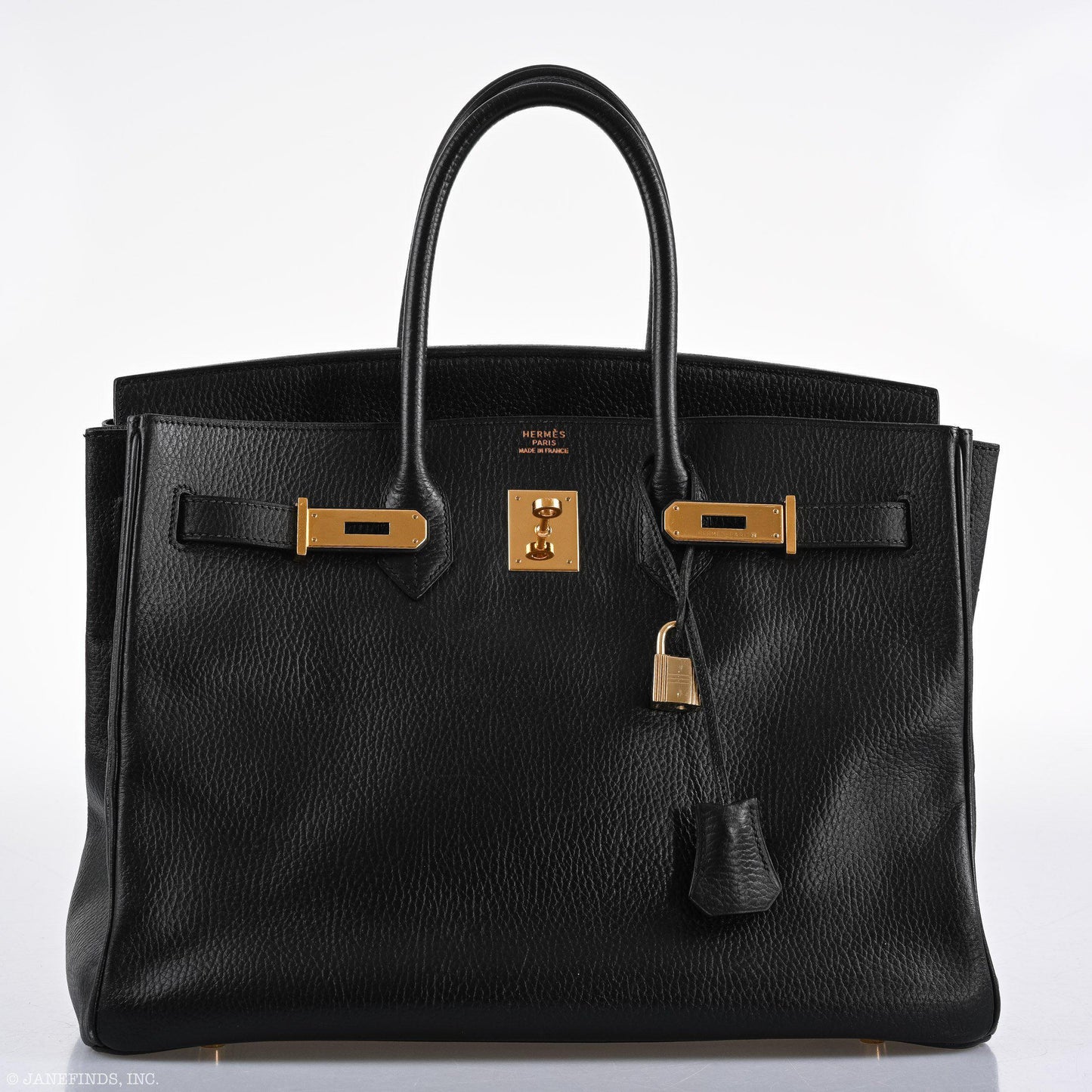 Hermes Birkin 35 Black Ardenne Gold Hardware - C Square